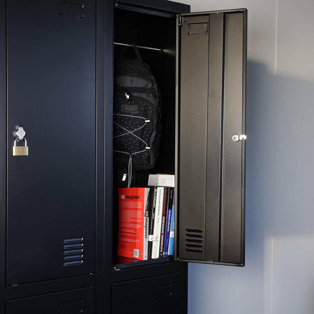 Armoire casier en métal noir - 90 x 185 x 45 cm - 6 portes 7/7