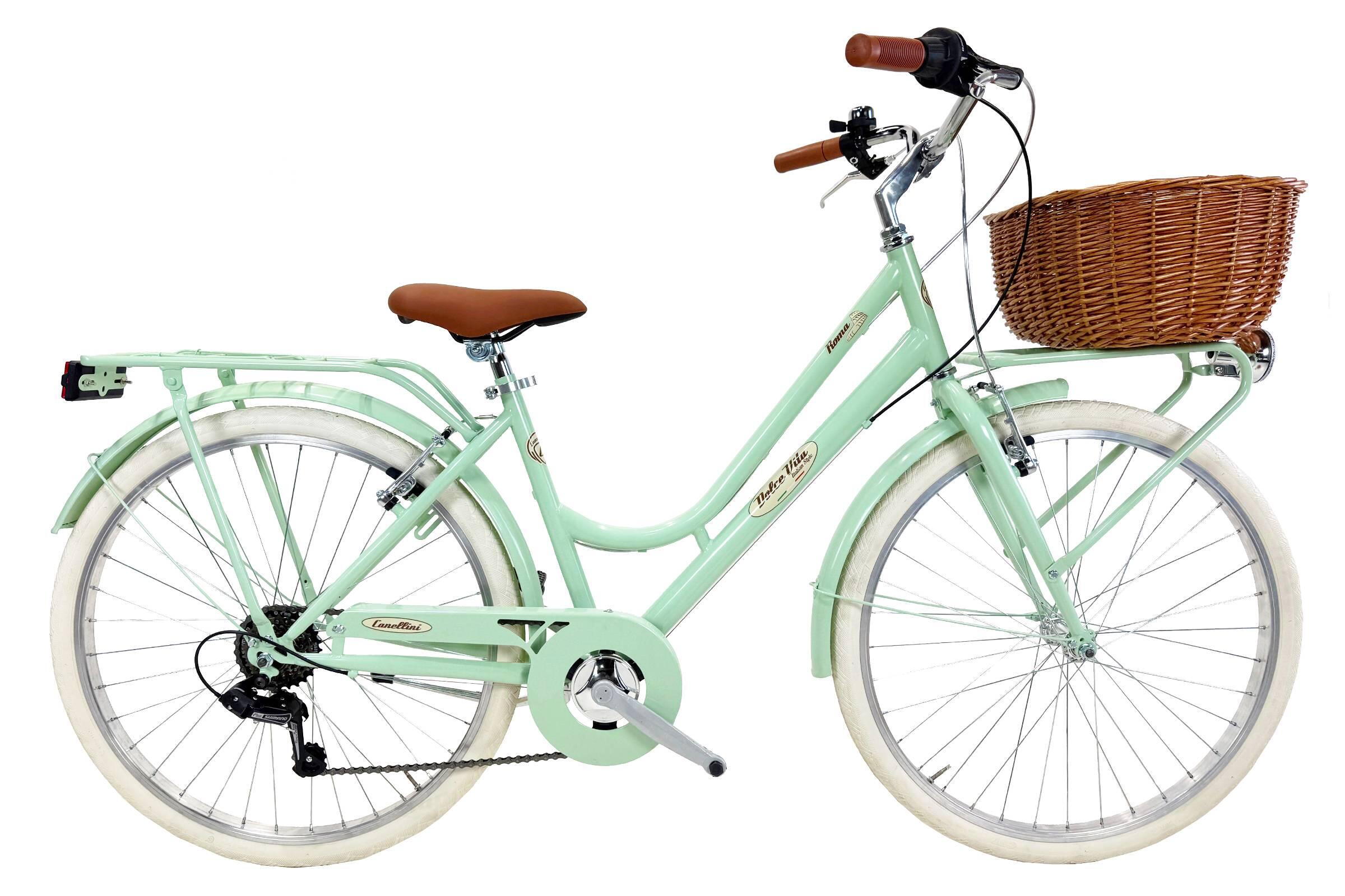 CANELLINI Bici da città Dolce Vita by Canellini ROMA 26" con cesto - Verde Chiaro