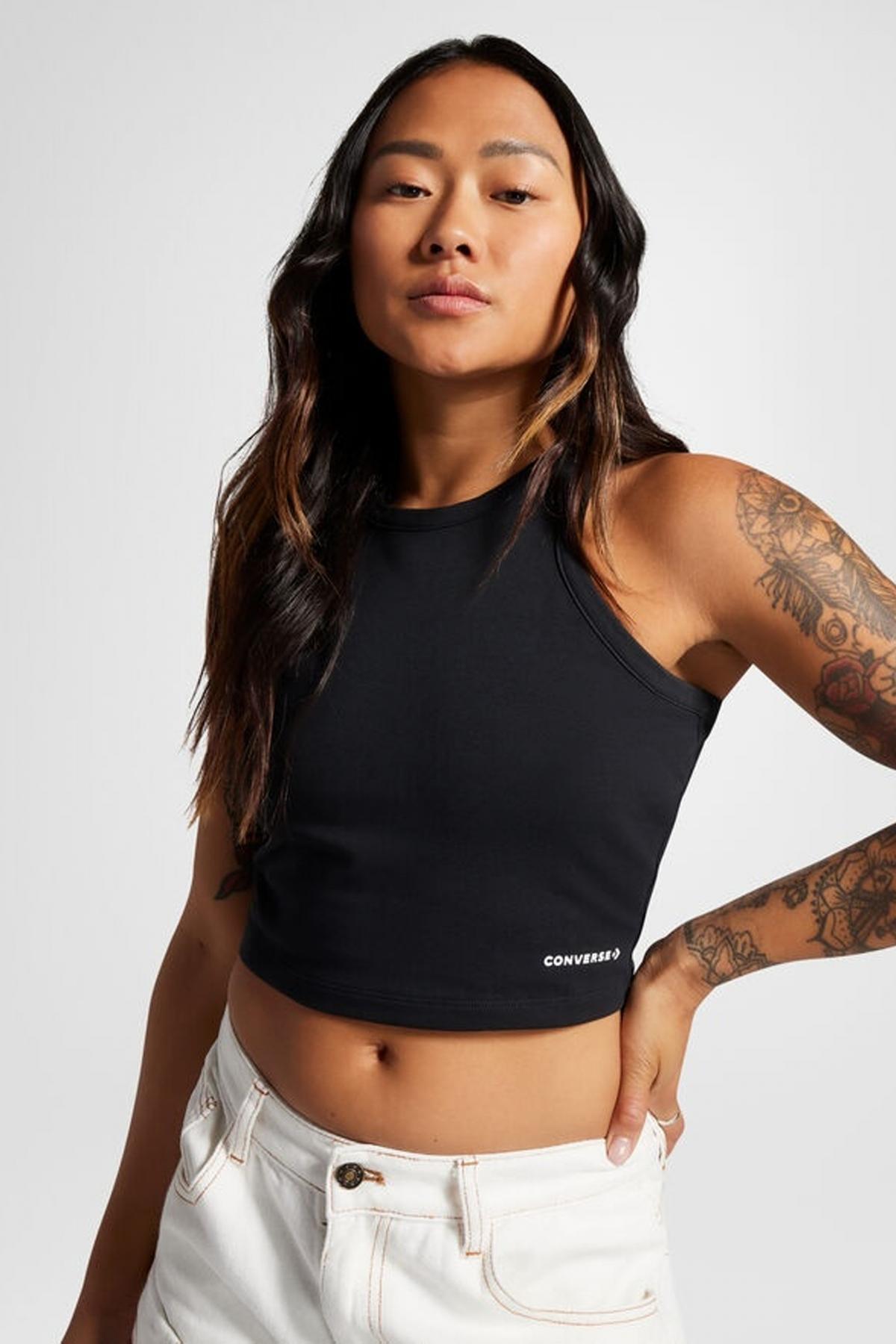 Camiseta Converse Modelo High Neck Knit Tank Top Cor Preto 5/5