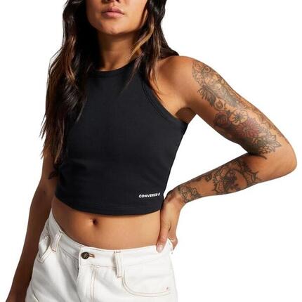 Camisetas Mujer Converse High Neck Knit Tank Top Blanco
