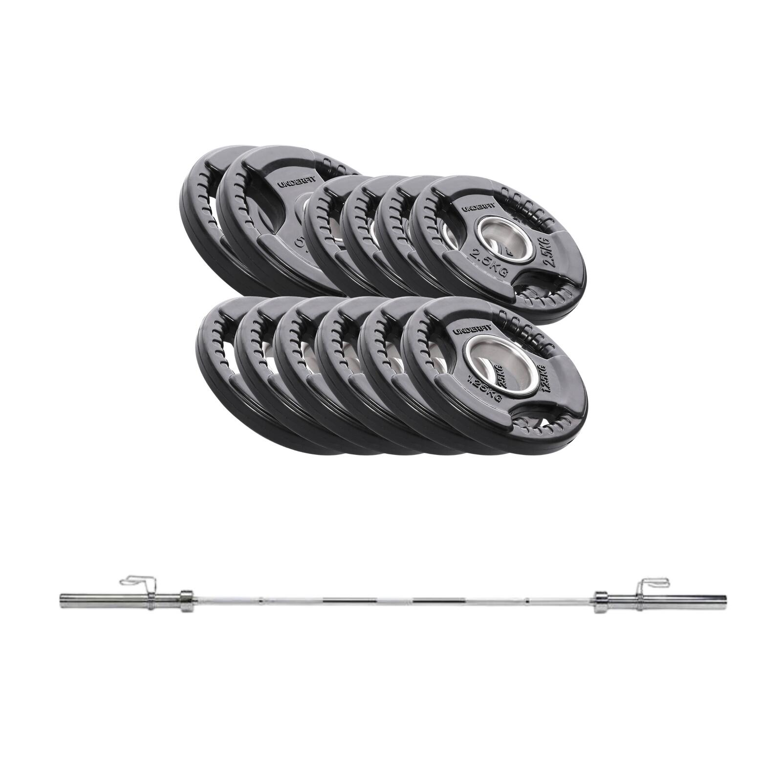 Sztanga olimpijska 150 cm (50 mm) UF11599 UNDERFIT 40,5 kg 1/5