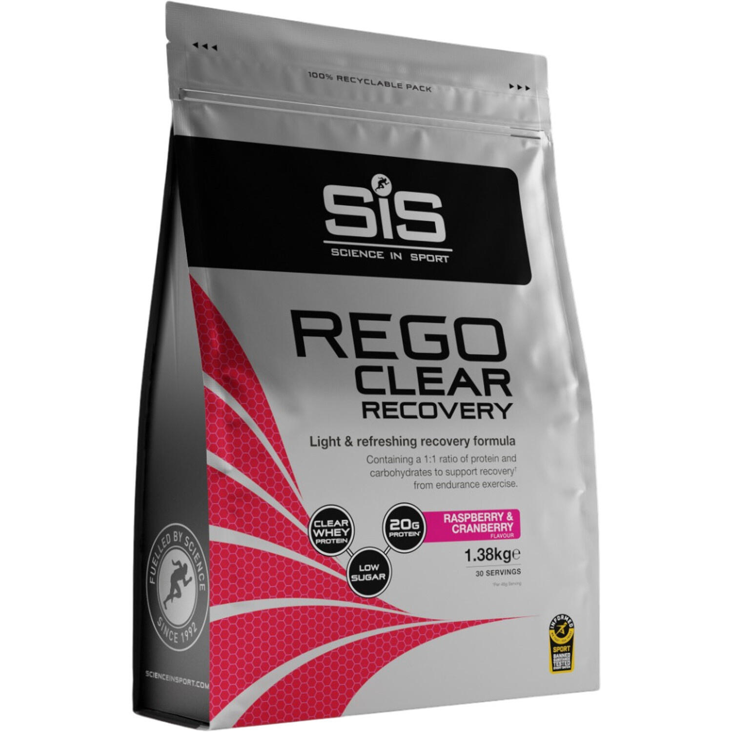 SCIENCE IN SPORT Eiweißshake - Clear 1380g - REGO Clear Whey Himbeere & Cranberry