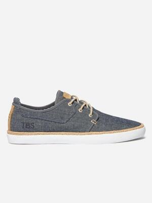 Sneakers Uomo TBS RUKKWAI in Tela Beige/Blu Navy