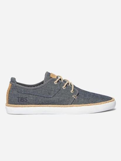 Sneakers Uomo TBS RUKKWAI in Tela Beige/Blu Navy