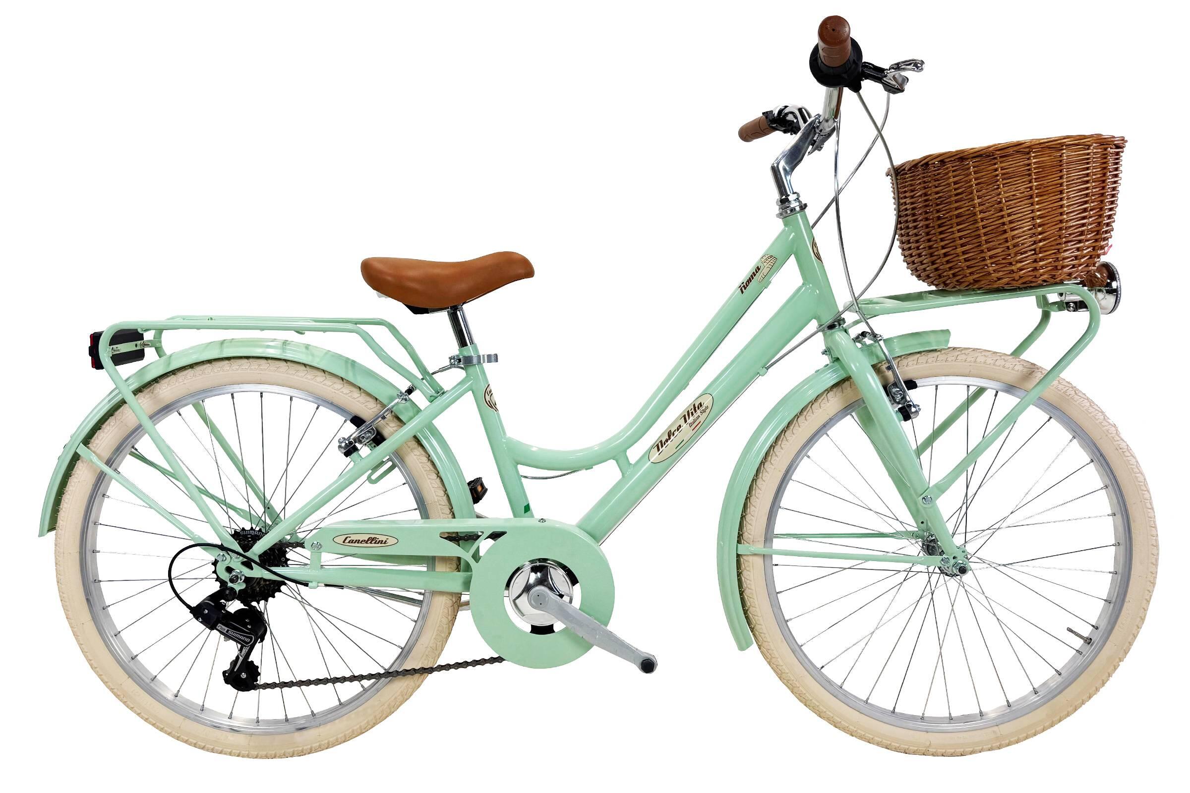CANELLINI Meisjesfiets Dolce Vita by Canellini ROMA 24" 6V met mand - Lichtgroen