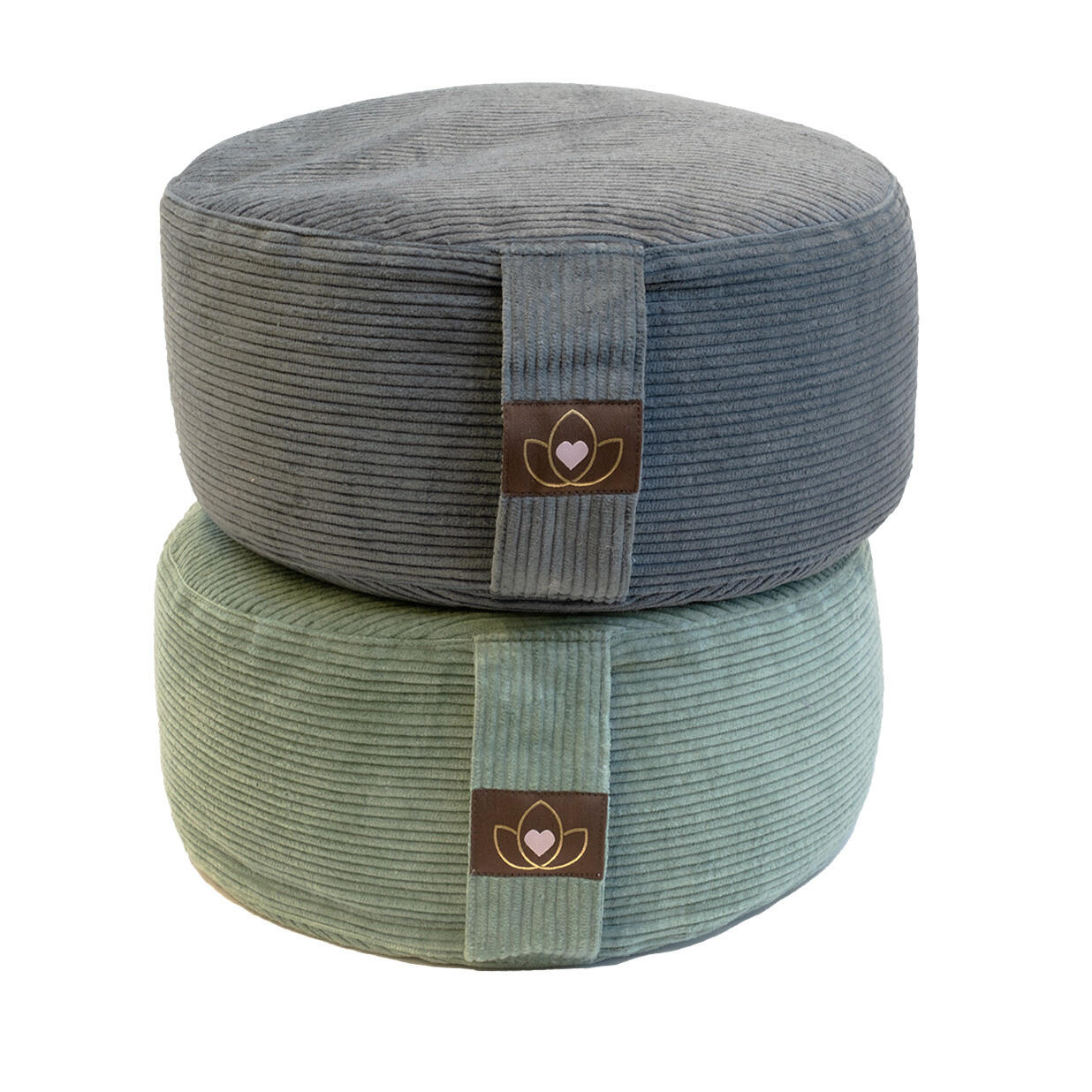 Lotus Meditatiekussen eco rib asgroen rond 5/5