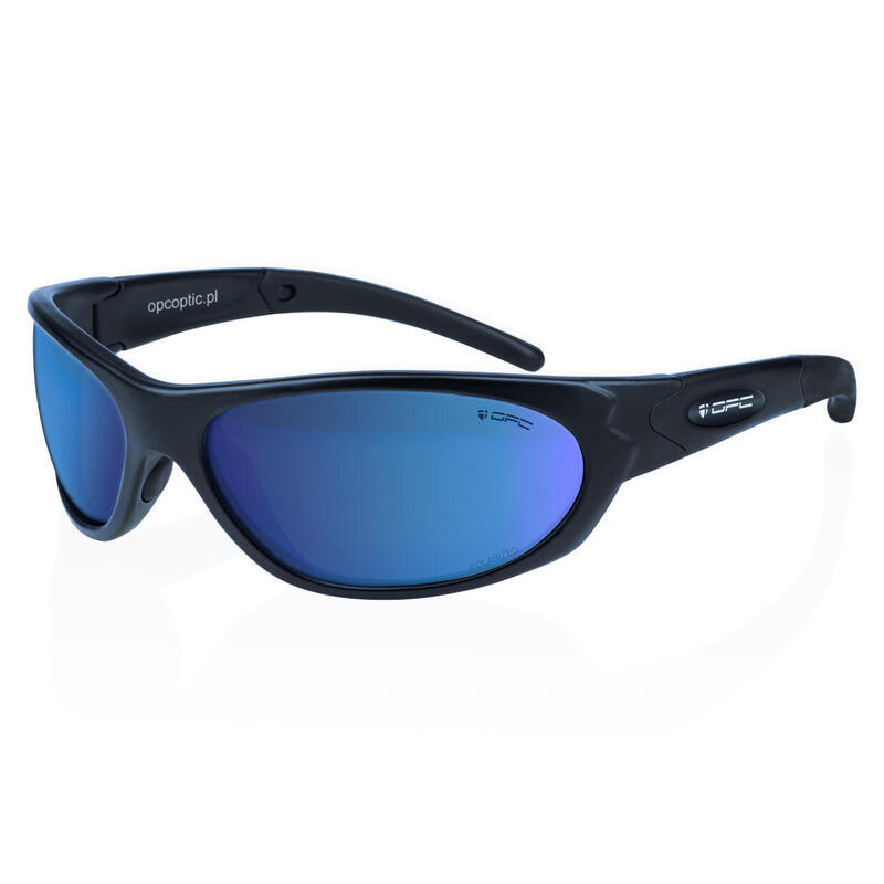Okulary przeciwsłoneczne MILITARY MARINES Matt Black Blue REVO + ETUI