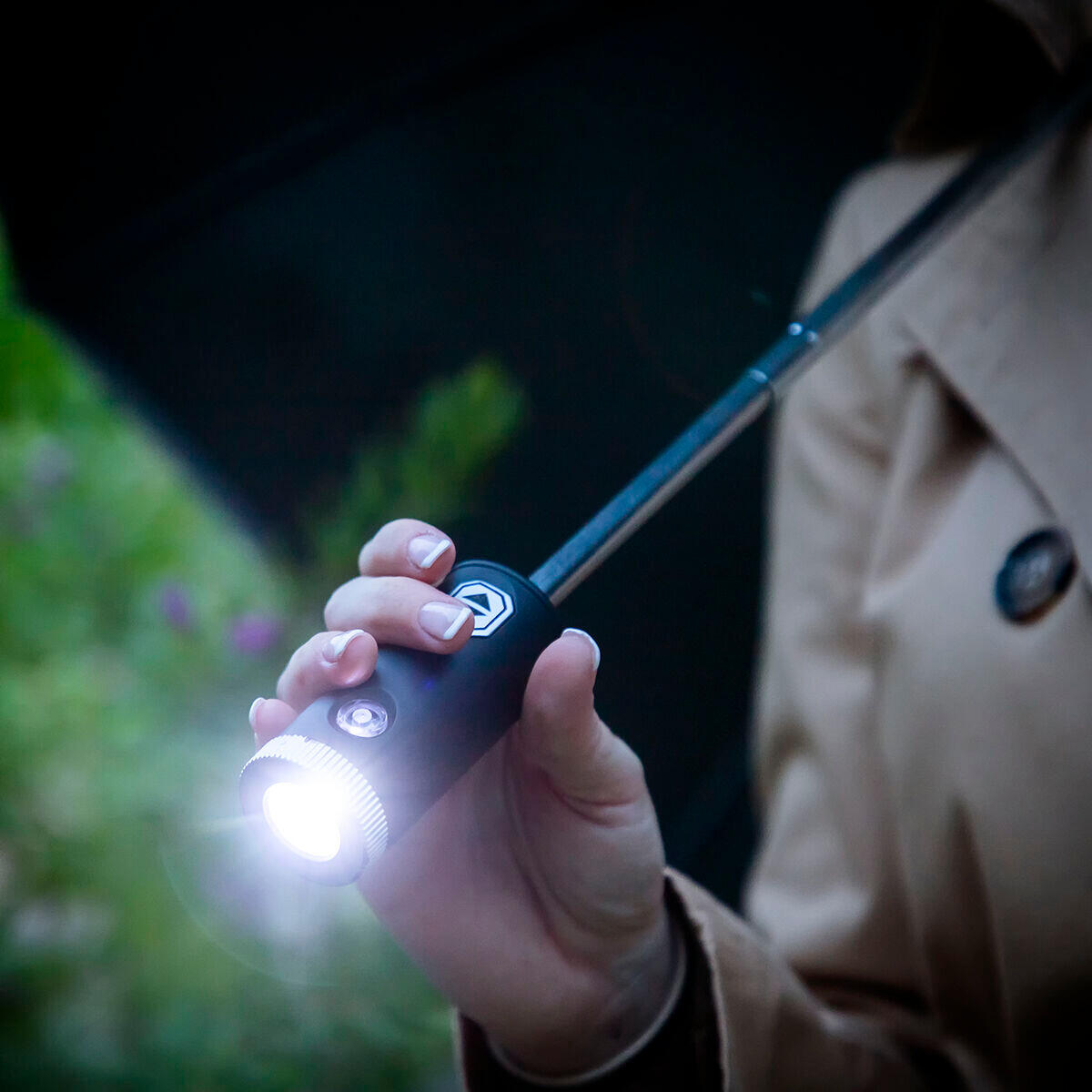 Paraguas de Cierre Inverso Plegable con LED InnovaGoods Negro 5/5