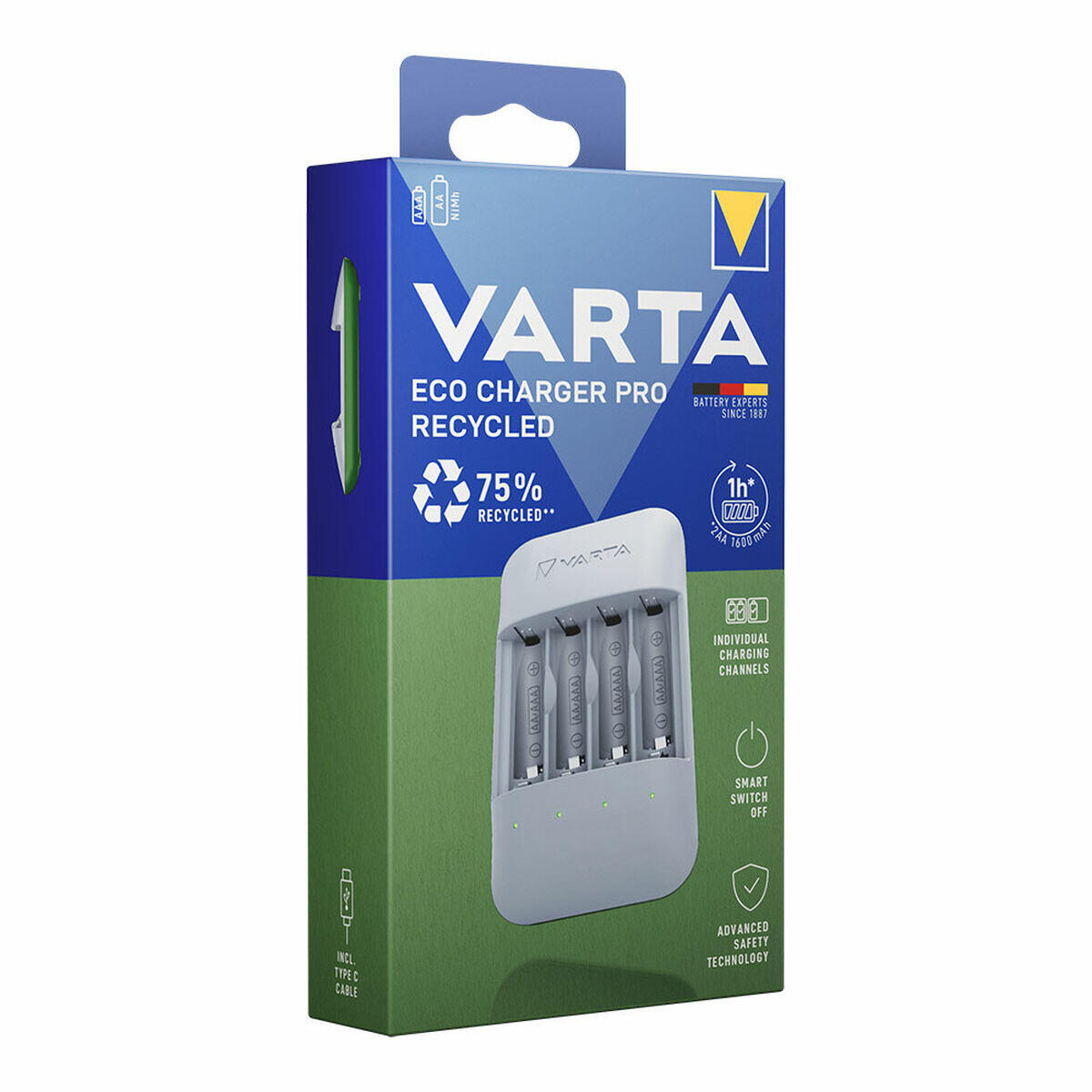 VARTA Caricabatterie Varta Eco Charger Pro Recycled Spina EU