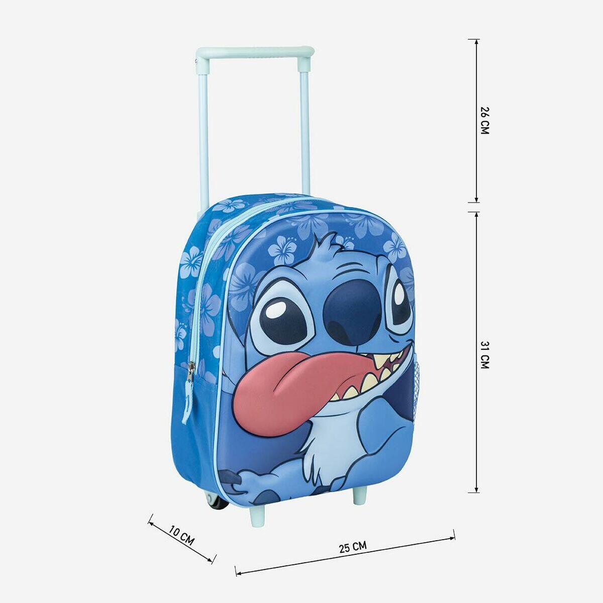 Mochila Escolar con Ruedas Stitch Azul 3/7
