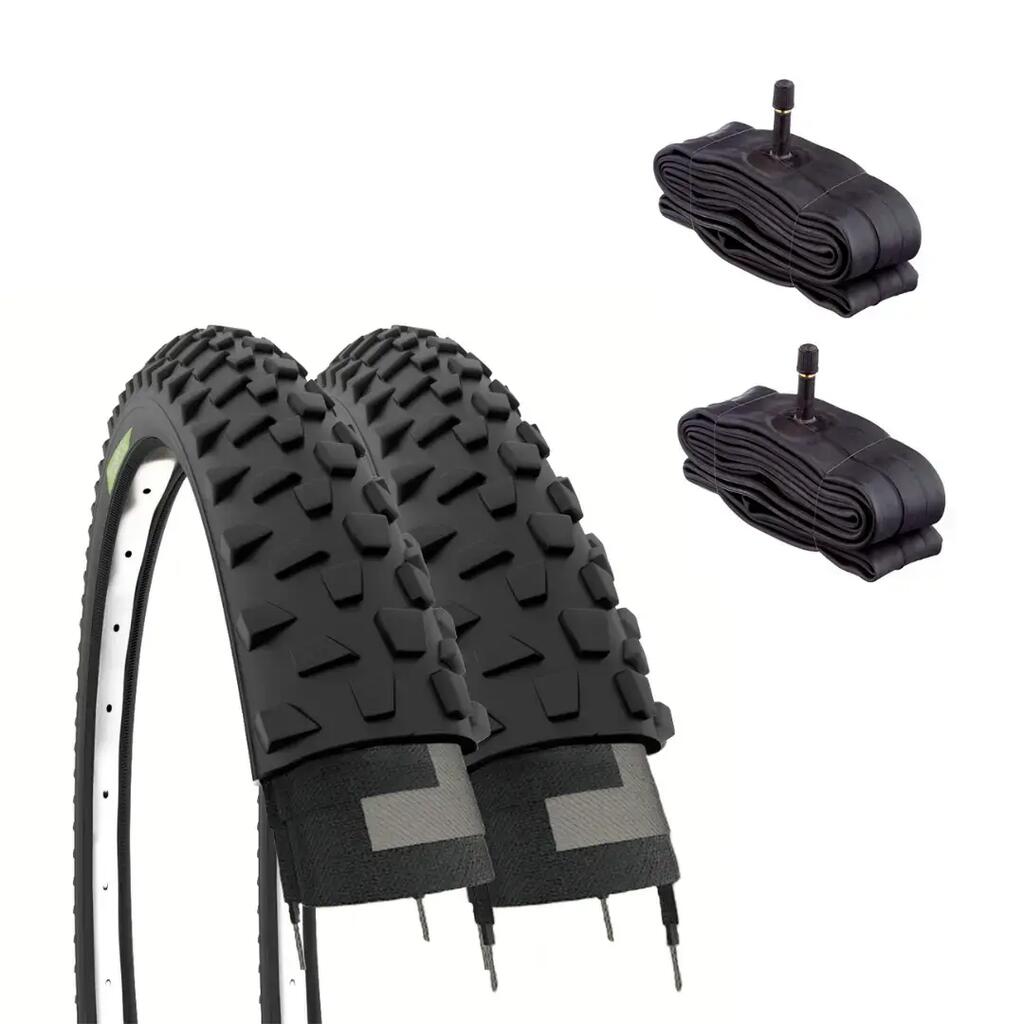 2 tyres 26x2.10 (54-559)+tubes, bike tyres tyres mtb 26 x 2.10 black 26'' EV