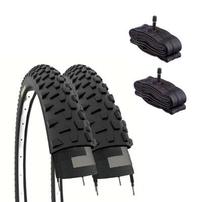 2 copertoni 26x2.10 (54-559)+camere pneumatici gomme mtb 26 x 2.10 neri 26'' EV