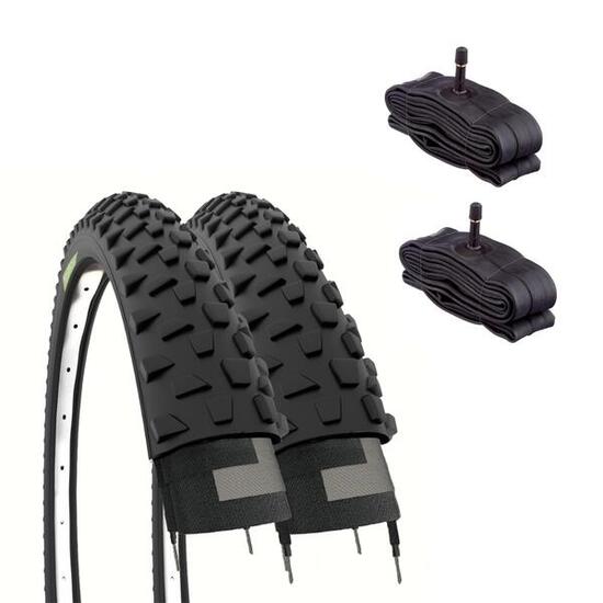 2 copertoni 26x2.10 (54-559)+camere pneumatici gomme mtb 26 x 2.10 neri 26'' EV