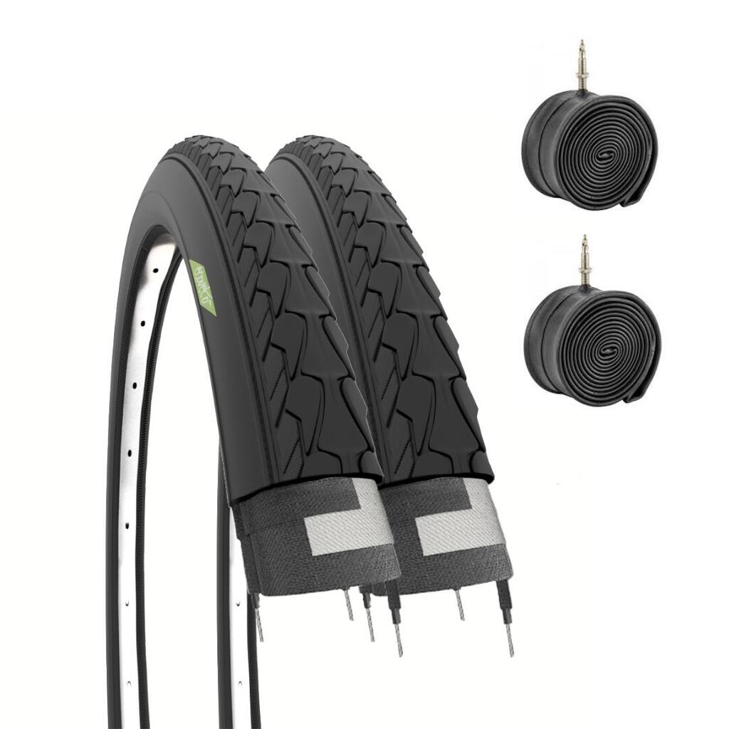 2 tyres 700x35C+tubes, tyres gravel bike 700x35C adult trekking EV