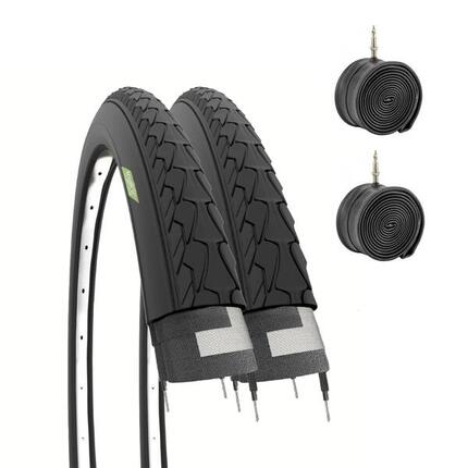 2 Reifen 700x35C+Schläuche, Reifen Gravelbike 700x35C Erwachsene trekking EV