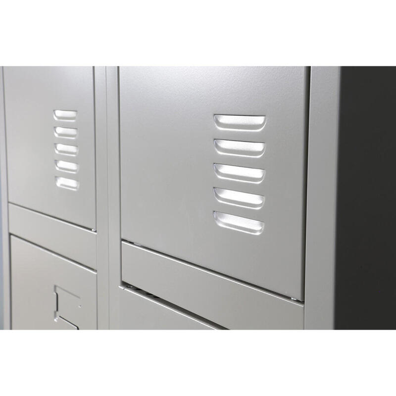 Dulap metalic gri - 90x185x45 cm - 6 uși