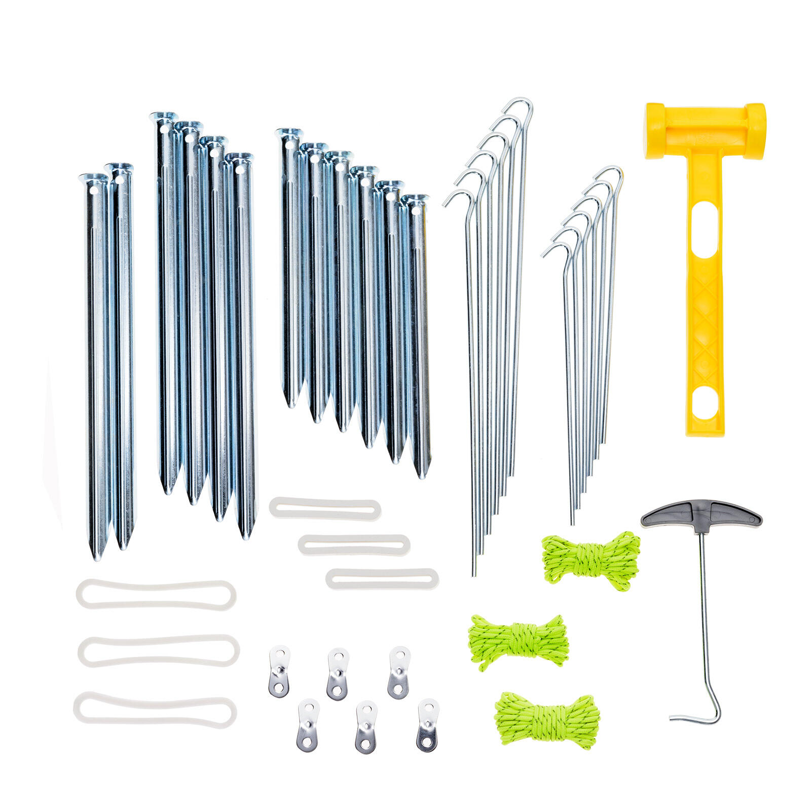 Griffin - le kit d'accessoires de camping avec sardines, cordes et marteau 3/4