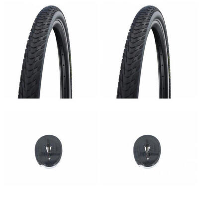 2x Reifen Schwalbe Marathon E-Plus HS498 28x1.50 + 2x Schlauch AV17 28x1.10-1...