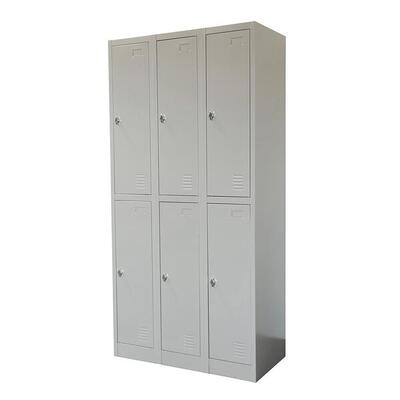 Metallspindschrank, grau – 90 x 185 x 45 cm – 6 Türen