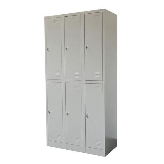 Metallspindschrank, grau – 90 x 185 x 45 cm – 6 Türen
