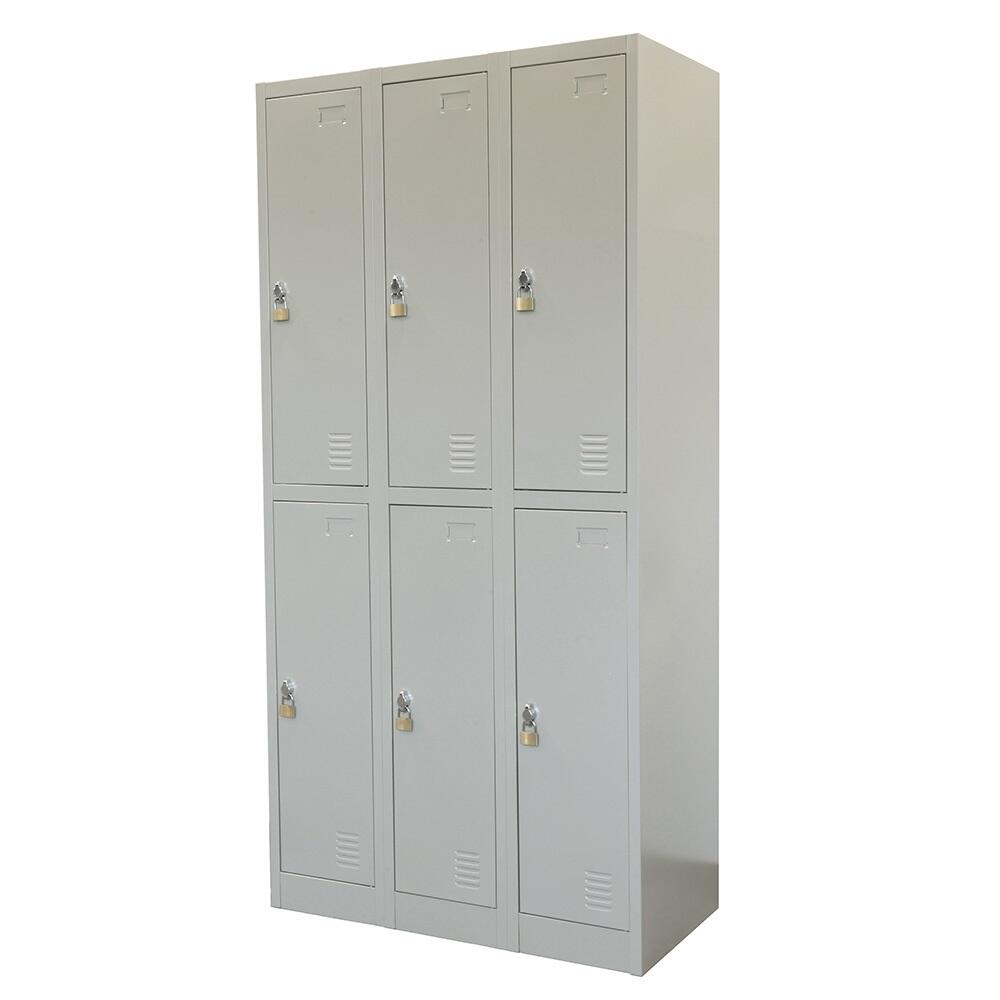 Armoire métallique grise - 90 x 185 x 45 cm - 6 portes 3/7