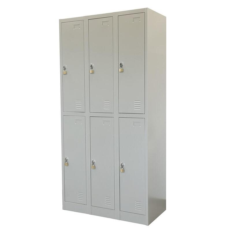 Dulap metalic gri - 90x185x45 cm - 6 uși
