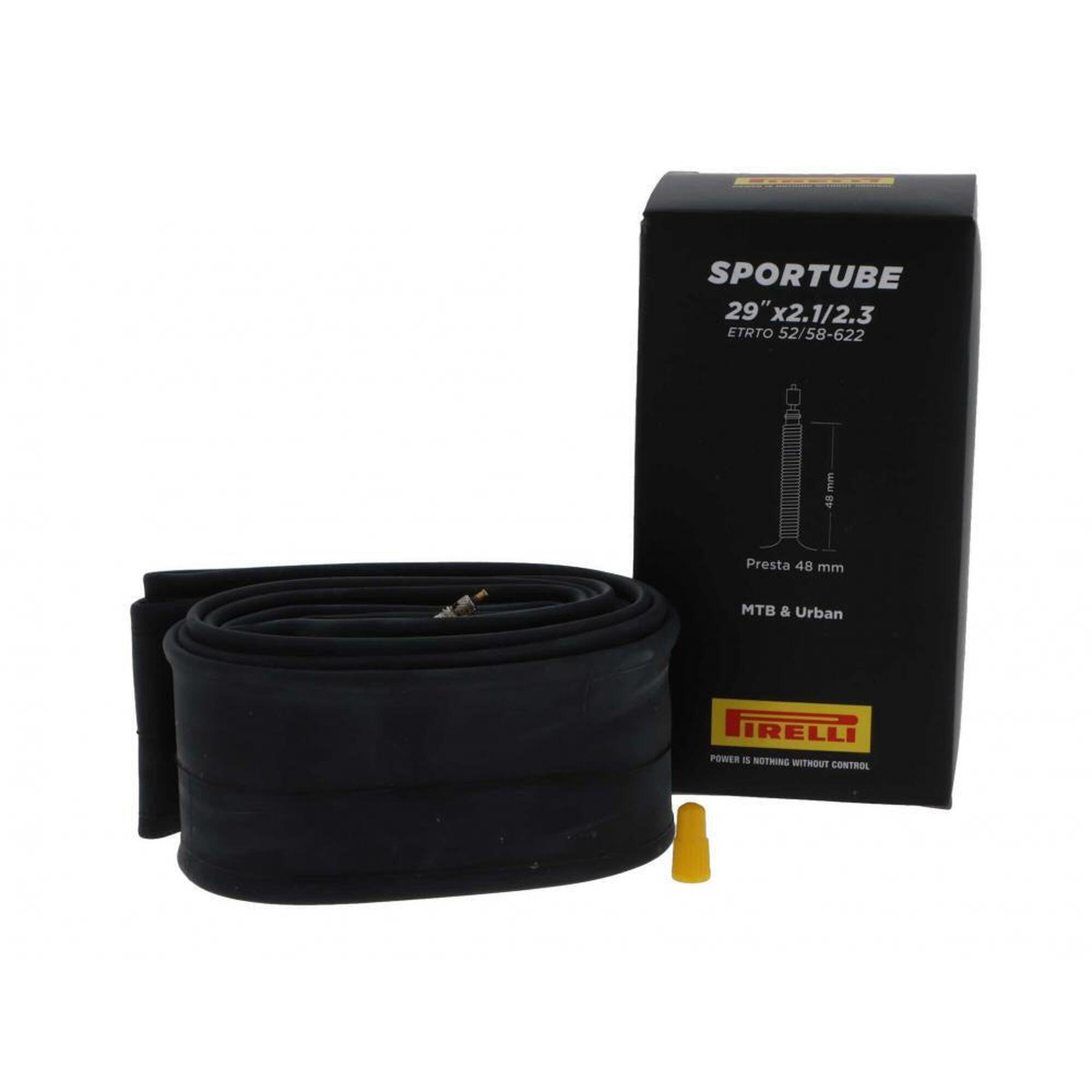 Câmara de ar de bicicleta Pirelli Sportube 29x2.1/2.3 ETRTO 52/58-622 PRESTA VAL