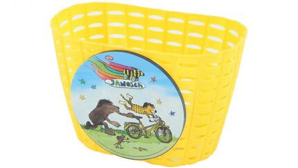 BIKE FASHION kinderfietsmand Janosh tigerente kunststof bevestiging op stuur