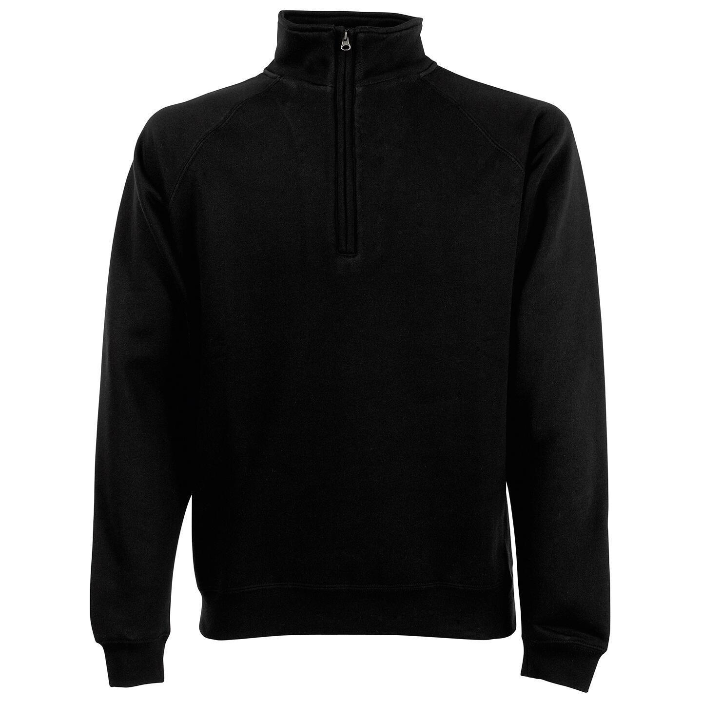 Mens Classic 80/20 Zip Neck Sweatshirt (Black) 1/1
