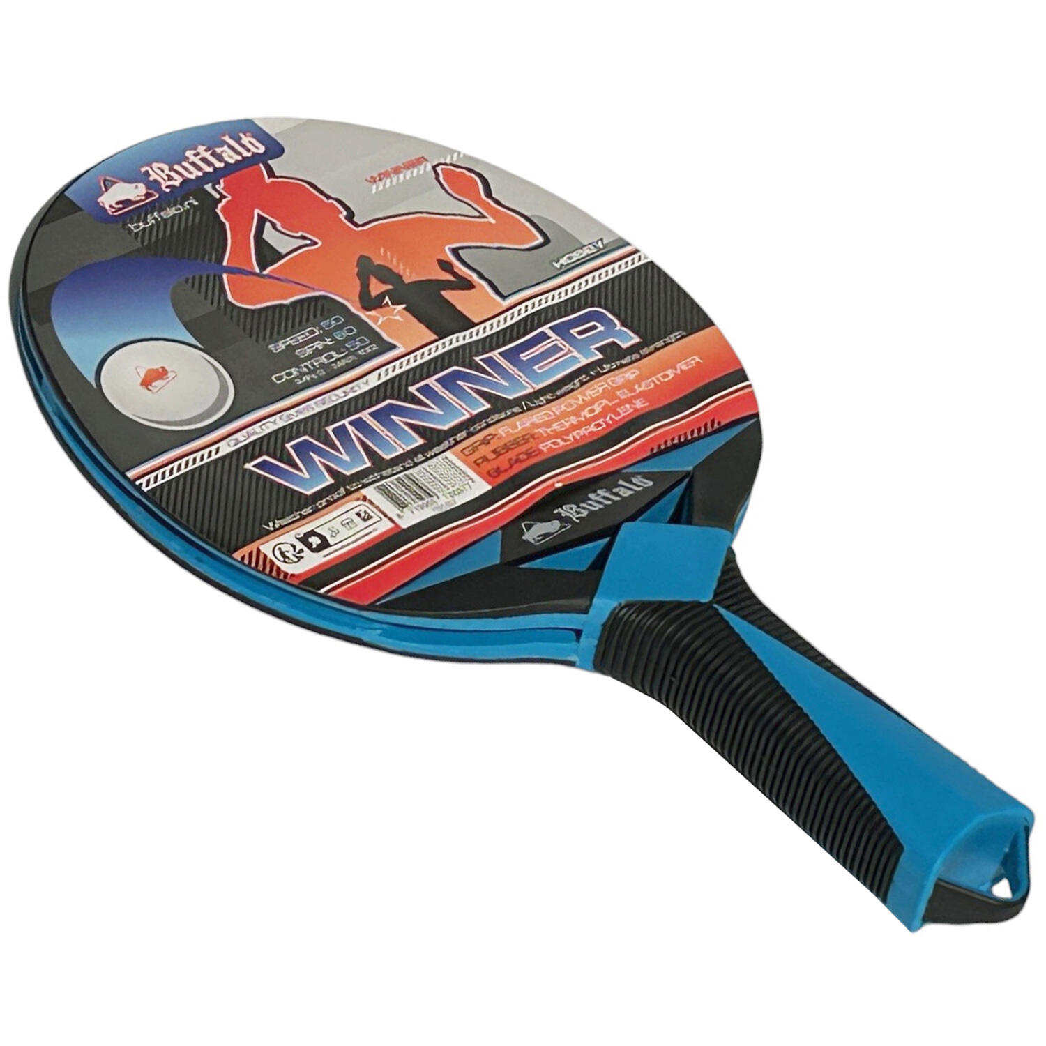 Buffalo Raquette de tennis de table Winner outdoor Bleu 2/3