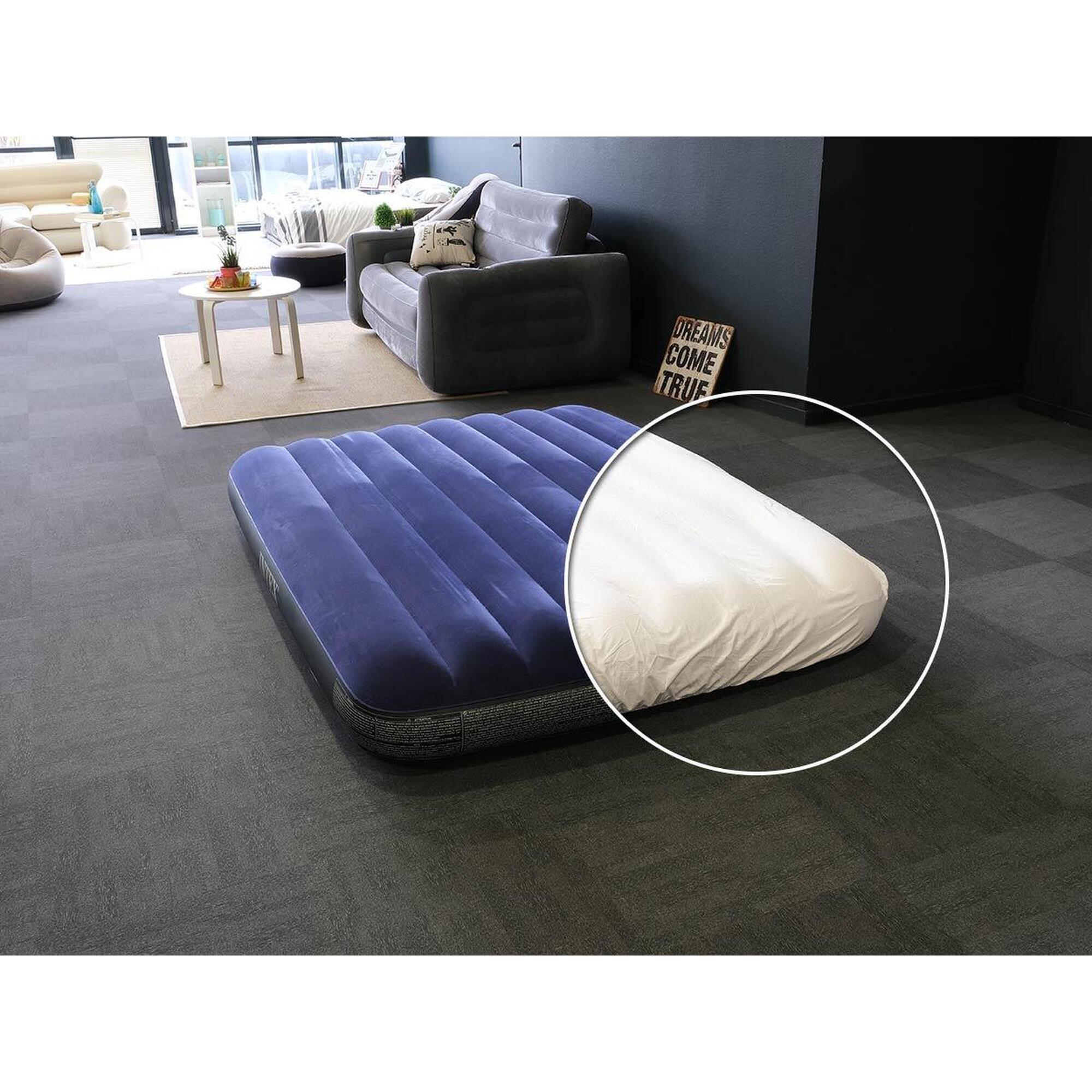 Intex - Pack Matelas Gonflable Classic Downy 2 Places  + Drap Housse - Lit De Camps - Bleu - No Size - Decathlon
