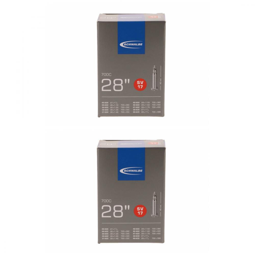 Schwalbe Schlauch SV17 2er-Set, 28x1.10-1.75 Zoll, 28/47-622/635, perfekt für... 2/2