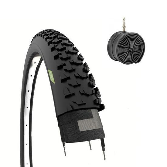 Copertone 24x1.95 (50-507) + camera pneumatico 24 x 1.95 nero gomma mtb EV