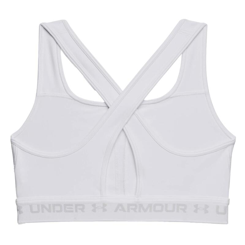 Top Under Armor Ua Crossback Mid Bra Alb Femeie