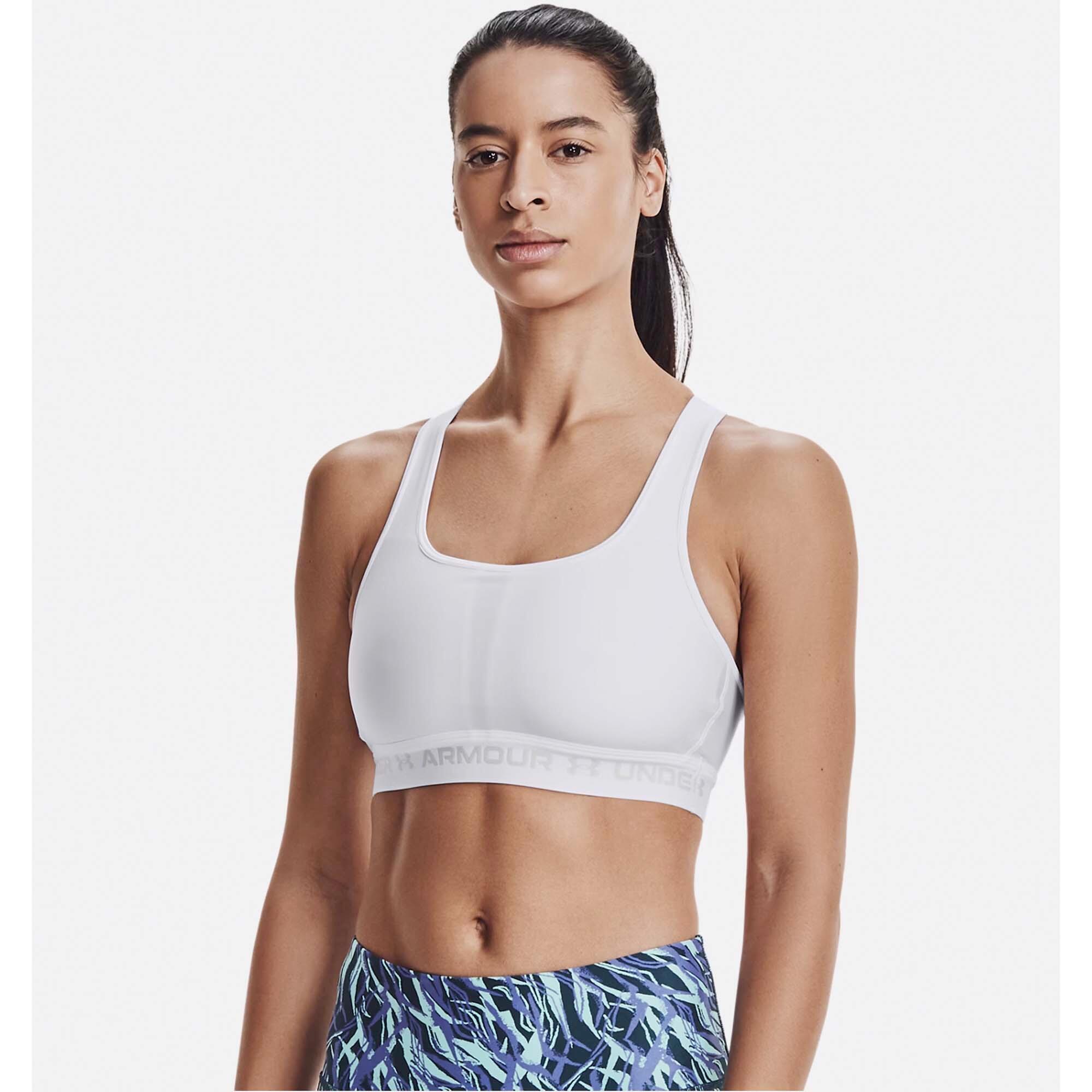 Top Under Armour Ua Crossback Mid Biustonosz Biały Damskie 3/4