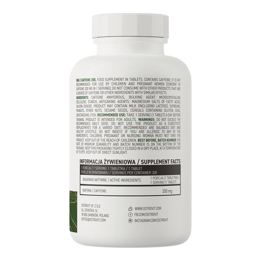 OstroVit Caffeine 200mg (200 Tabs) Unflavoured - Régime et gestion du poids 3/4
