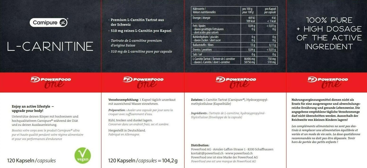 L-Carnitin 120caps Powerfood One 3/3