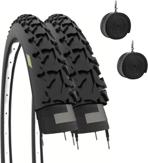 2 copertoni 26x1.90 (50-559) + camere pneumatici bici 26 x 1.90 gomme 26'' EV