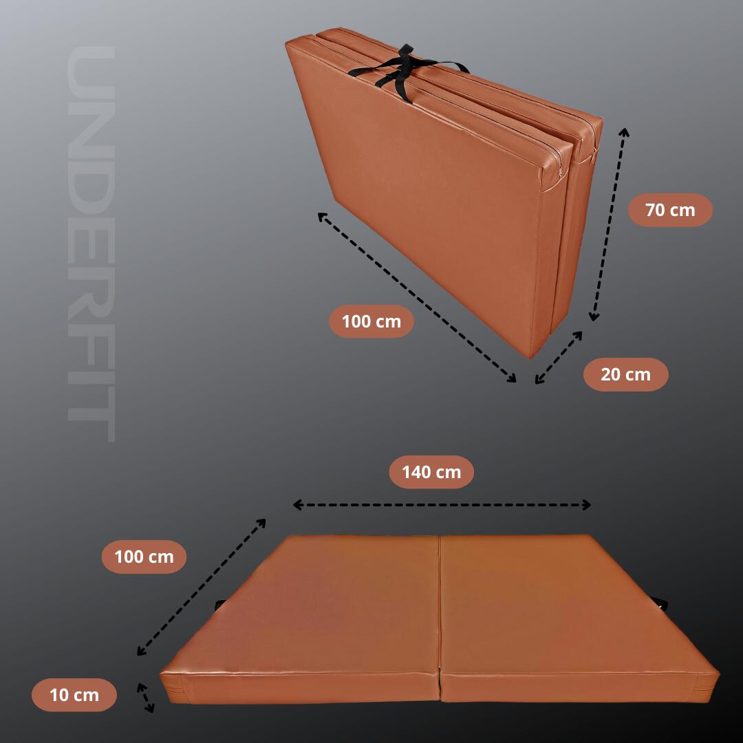 Materac asekuracyjny składany UNDERFIT 140 x 100 x 10 cm brązowy 7/7