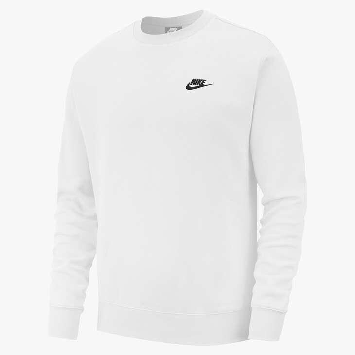 Felpa girocollo uomo ( fleece) nike bianco 2/5