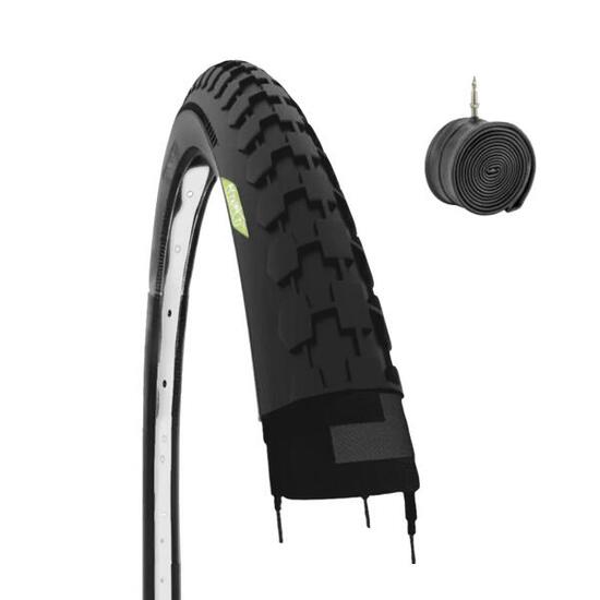Reifen 26x1 1/2 (40-584)+Schlauch, Citybike-Reifen 26 x 1 1/2 Erwachsene EV