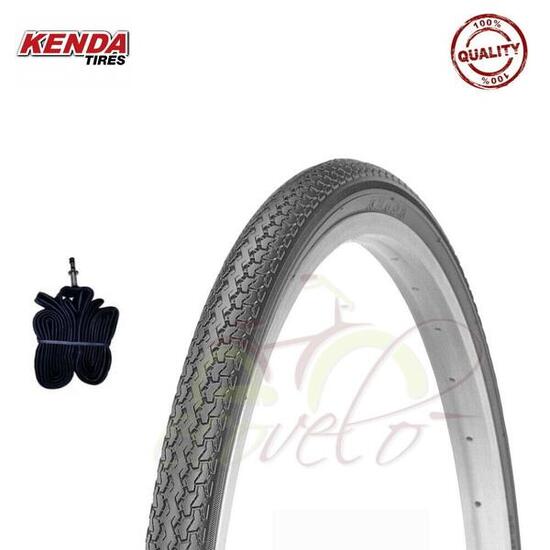 Copertone kenda 26x1 3/8 (37-590) + camera pneumatici bici 26 x 1 3/8 neri EV