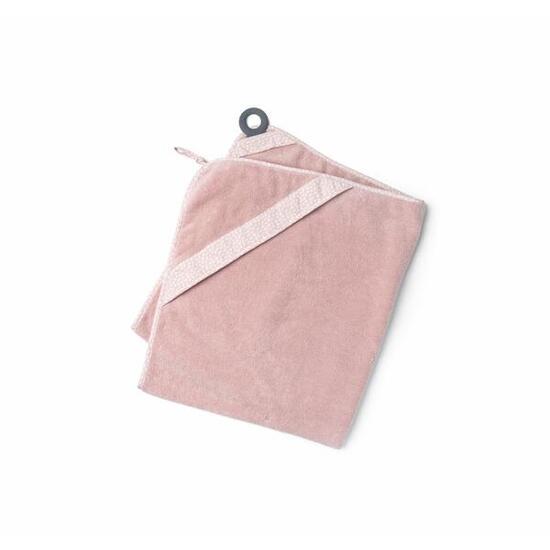 Cape serviette de Bain bébé coton biologique OekoTex Dry'n Play - Rose