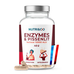 Enzymes Digestives Vegan - Intolérance au Lactose - 40 gélules