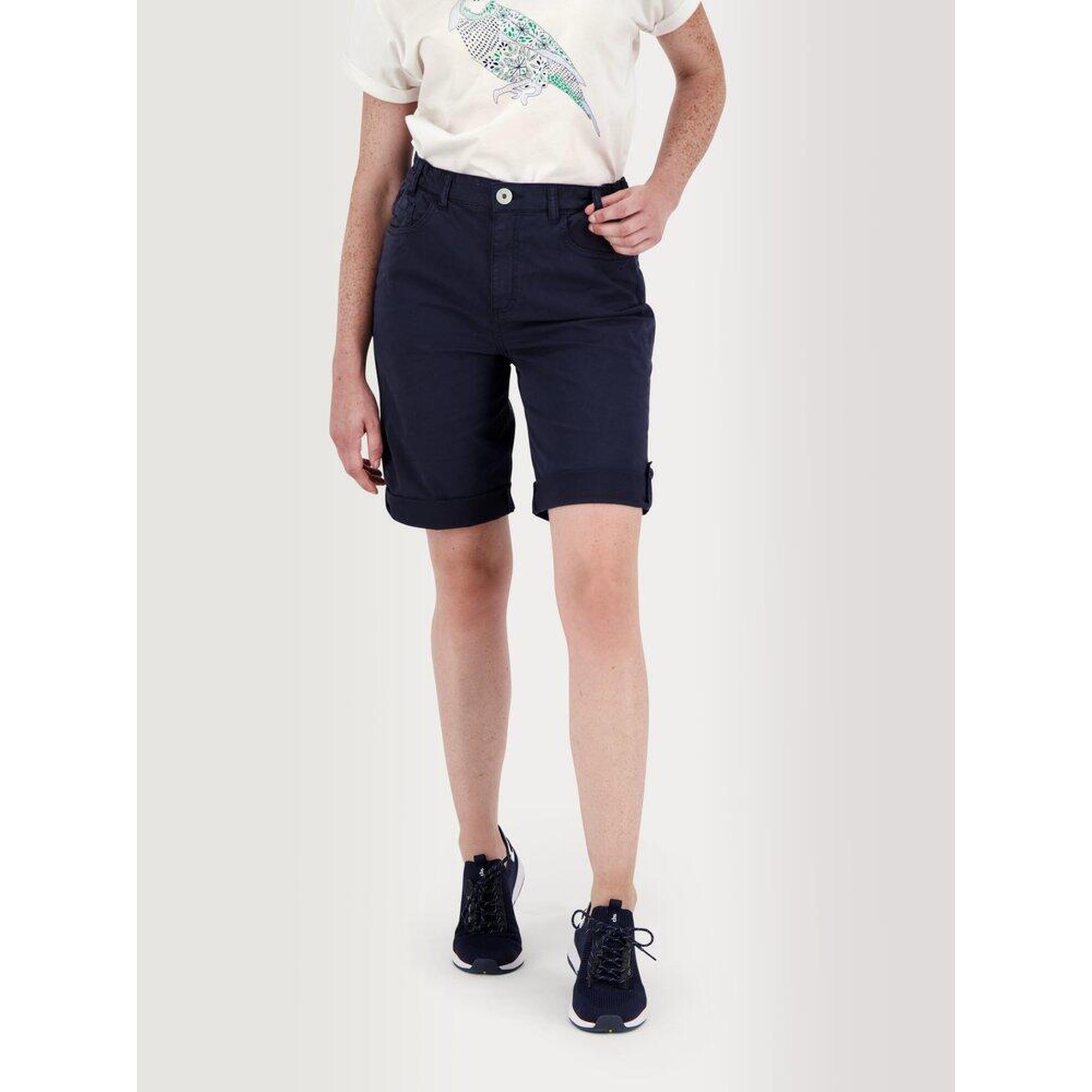 Tbs - Bermuda Femme Santamid Navy, Ceinture Semi-élastiquée Avec Passants, 4 Poches - Short De Protection - Bleu - 42 M/l - Decathlon