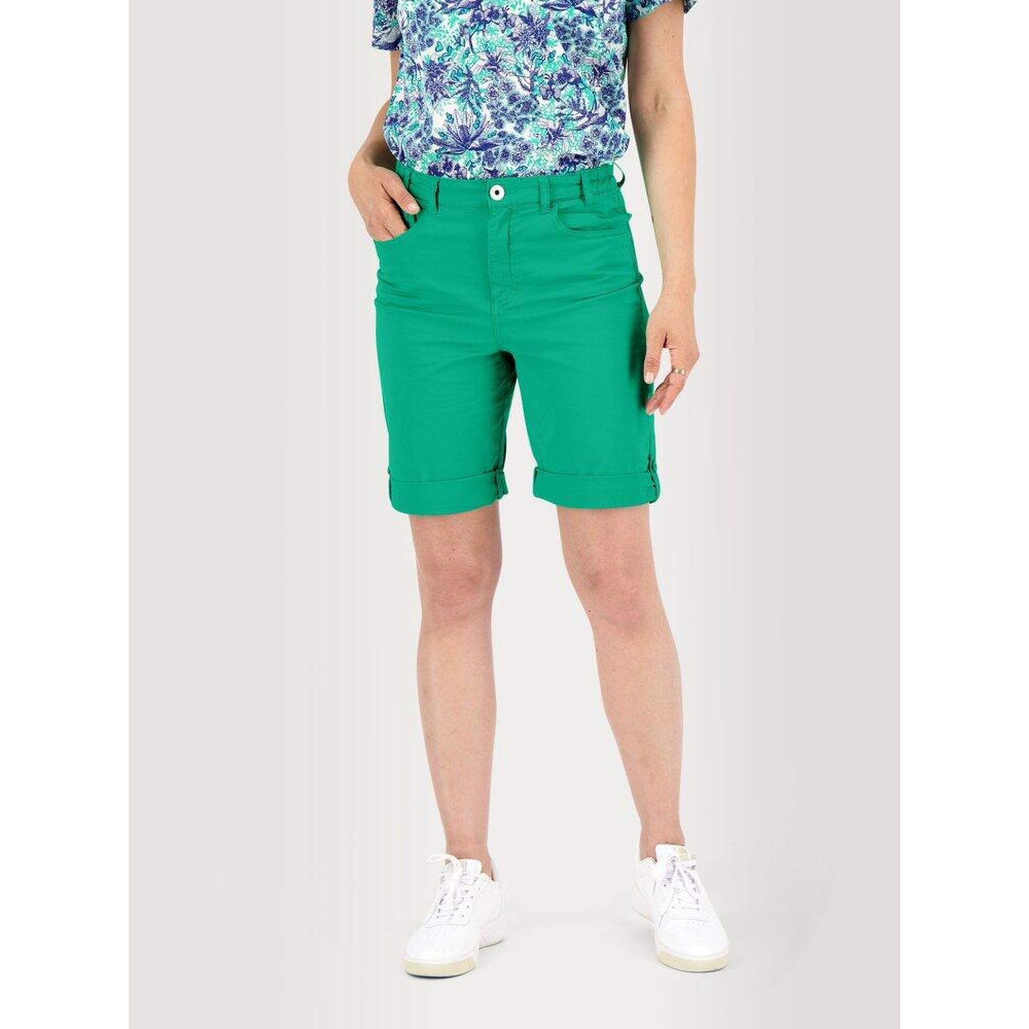 Tbs - 1973 Bermuda Femme Santamid Ceinture Semi-élastiquée À Passants Vert - Short De Protection - Vert - 38 S - Decathlon