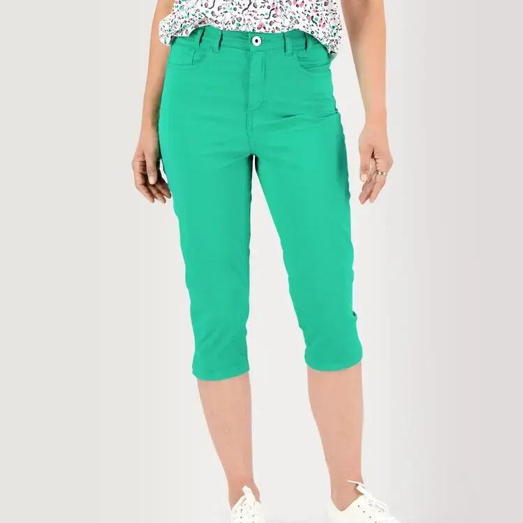 Women's Green Capri Trousers TBS SANTACOR