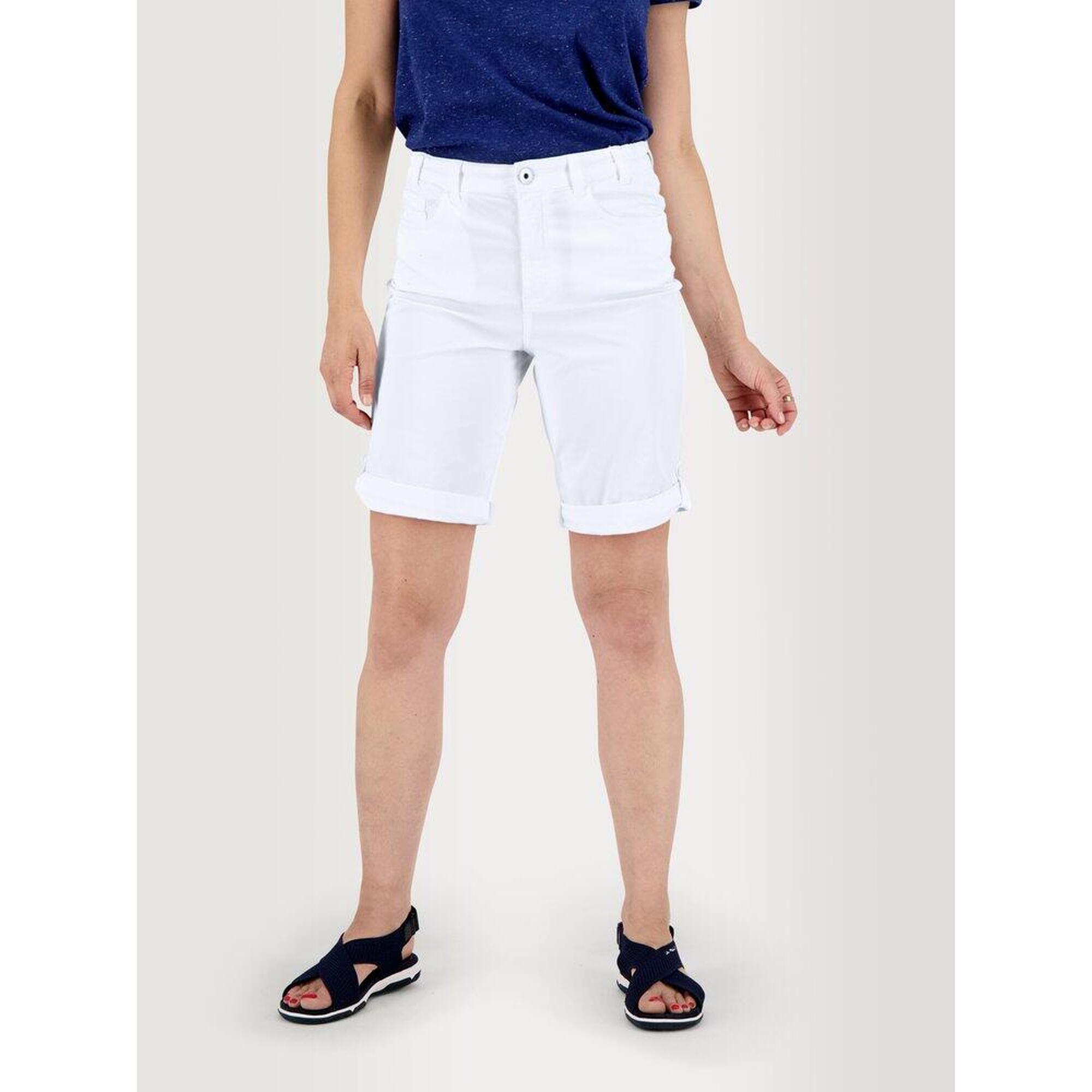 Tbs - 1973 Bermuda Femme Santamid Ceinture Semi-élastiquée Avec Passants Blanc - Short De Protection - Blanc - 42 M/l - Decathlon