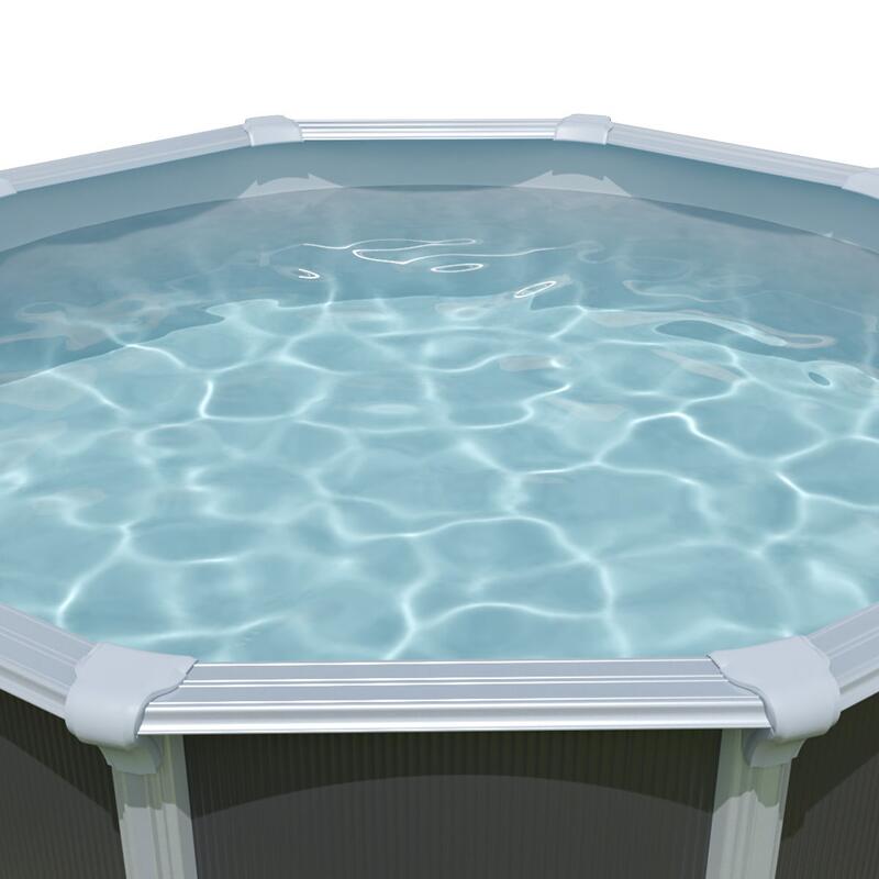 Liner gris pour piscine métal intérieur 4,90 x 3,70 x 1,32 m