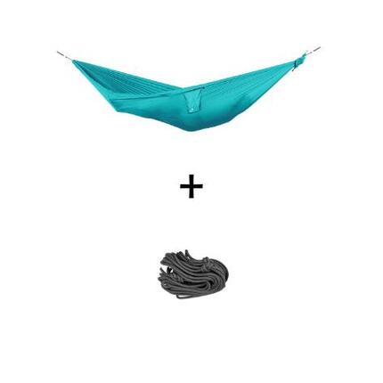 Hamac compact turquoise avec corde incluse